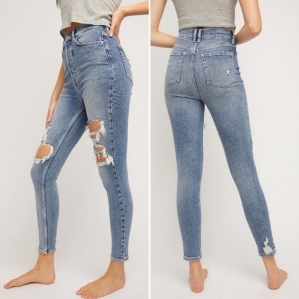 We The Free Phoenix Distressed High Rise Jeans Blue 26